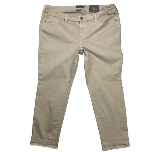 Torrid Boyfriend Straight Jeans Womens 22R Tan Khaki Vintage Stretch Mid Rise - Picture 2 of 9